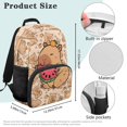 thumbnail image 7 of HUIACONG Cute Capybara Watermelon Print Backpack for Girls Boys Ages 6-18 Large Capacity Water Repellent Back to School Backpack for Elementary Middle High School Students Daily Use, 7 of 7