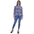 thumbnail image 5 of Moomaya Full Sleeve Sheer Top For Women Formal Shirt Printed Tunic, 5 of 9