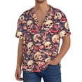 thumbnail image 1 of Balery Skull rock record artist Camisa Casual de Manga Corta con Botones para Hombre, Texturizada, Estilo Cubano, para Playa, Verano-X-Large, 1 of 5