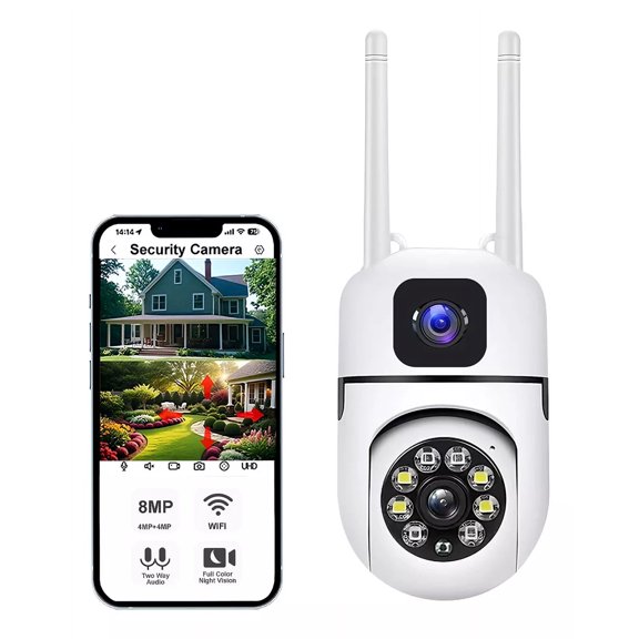 Cámara De Seguridad Exterior Wifi Hd Con Alarma Led 8mp