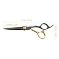thumbnail image 2 of Unique Bargains Hair Cutting Scissors Stainless Steel Razor Hair Trimming Scissors 6.9" Long Black Gold Tone, 2 of 6