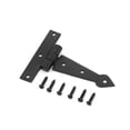 thumbnail image 7 of Renovators Supply Black Iron T Strap Hinge 4" L Modern Decorative Arrow Tee Hinge Rust Resistant Wooden Cabinet Door or Gate Hinges w/Screws, 7 of 7