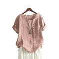 thumbnail image 1 of Gupgi Tops Femmes Col Rond à Manches Courtes Pull-Over, 1 of 10