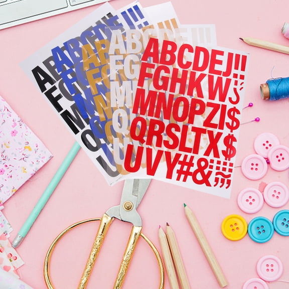 Luxshiny 5Pcs Small Iron on Letters for Clothes with Assorted Colors Fabric Sew on Or Heat Transfer