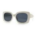 thumbnail image 4 of Womens Mod Chic Designer Fashion Thick Plastic Rectangle Butterfly Sunglasses White - Black, 4 of 8
