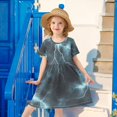 thumbnail image 6 of FORMRS Girls Short Sleeve Dress Summer Casual Round Neck A-line Beach Sundress, Sizes 2T-8T, Lightning Pattern, 6 of 8
