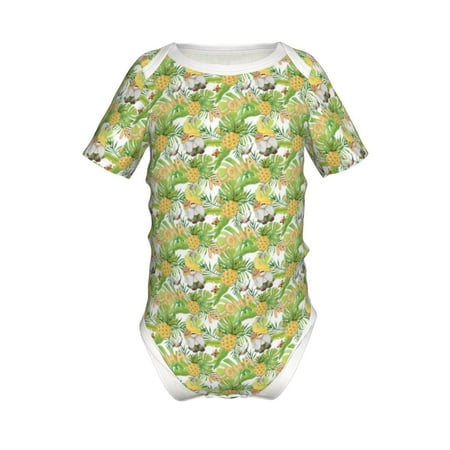 

Junzan Gnome and Pineapple Print Short-Sleeve Baby Climbing Clothes Bodysuits for Infant One-Piece for Baby Boys & Girls Baby Clothes Baby Romper with Snap Closure-12 Months