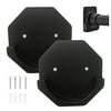 Shower Curtain Rod Mount Holders 2 Pack Adhesive Shower Rod Brackets Stick On Wall Mounted Tension Rod Holders for Bathroom Curtain Rod Hangers Stable Easy Installed Black Hexagon Rod Retain