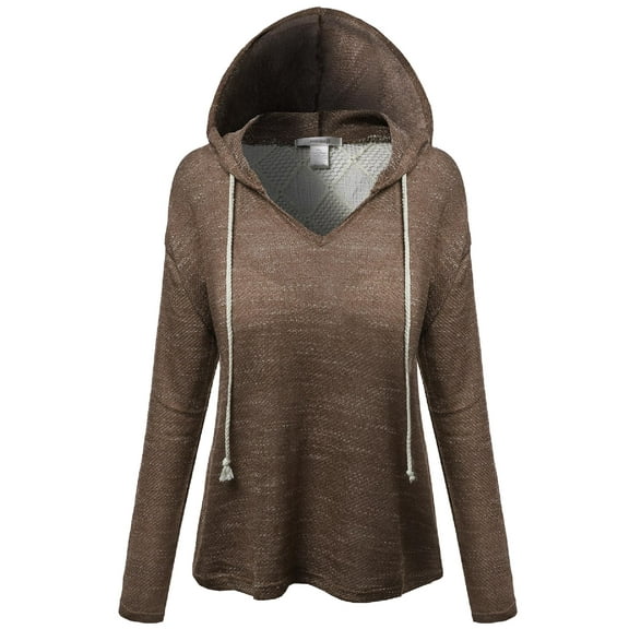 FashionOutfit Women's Super Cute Contrast Lace Back Crop Fit Hoodie