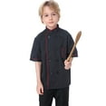 thumbnail image 2 of Toptie Kid's Chef Coat For Cook Uniform Halloween Costume-black with red-6X/7, 2 of 6
