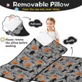 thumbnail image 3 of Basketball and Star Gray Pattern Teens Toddler Nap Mat with Pillow, Sleeping Mat Bag for Preschool Daycare 50"x20", 3 of 6