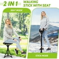 thumbnail image 3 of Folding Walking Cane with seat for Men & Women,2-in-1 Adjustable Portable Cane Chair,Walking Stick with Seat for Seniors & Adults,Crutches Stool with Carry Bag for Hiking Traveling, 3 of 17