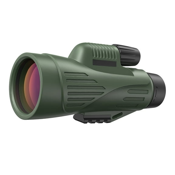 QUNSE 12X50 High Power Monocular for Adults, Military Green FMC Compact Monocular Telescope with Waterproof Fogproof Design, Smartphone Adapter, Wide Field of View for Bird Watching, Hiking, Travel