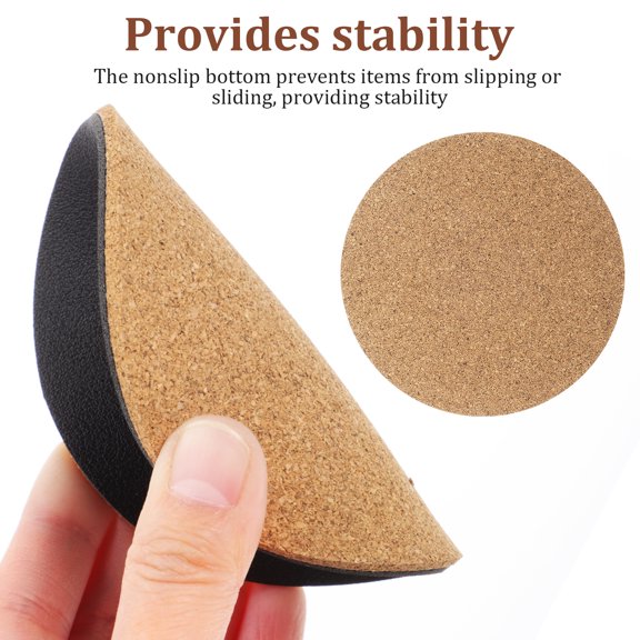 GOOHOCHY 8 Pcs Cork Coasters Plant Mats Accessories Indoor Saucer Plants Beige