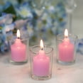 thumbnail image 2 of Efavormart Set of 12 Clear Glass Holders and Lavender Wax Candles Ideal for Aromatherapy Weddings Party Favors Home Decoration, 2 of 7