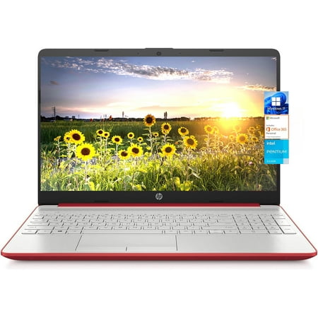 HP Pavillion 15.6 inch Laptop for College, Business, Student, Intel Pentium Quad-Core N5000 Processor, Windows 11, Office 365 1-Year, 16GB RAM, 512GB SSD, Light-Weight, HDMI, Fast Charge, Red