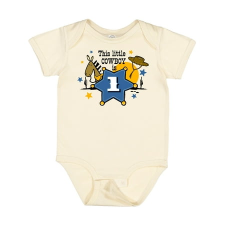 

Inktastic Little Cowboy 1st Birthday Gift Baby Boy Bodysuit