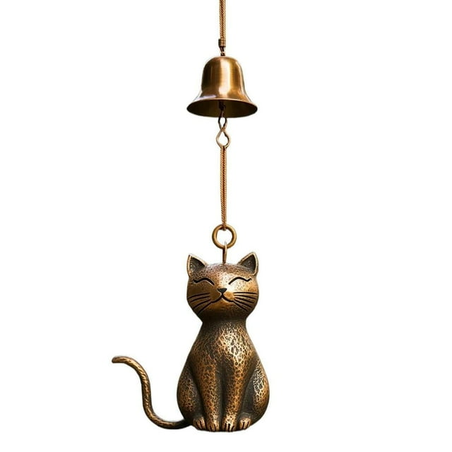 Campanas de Viento para Gatos: Decoraciones Nicas para Gatitos Al Aire Libre y Decoración de Jardín, Campanilla de Viento Unisex con Gatos