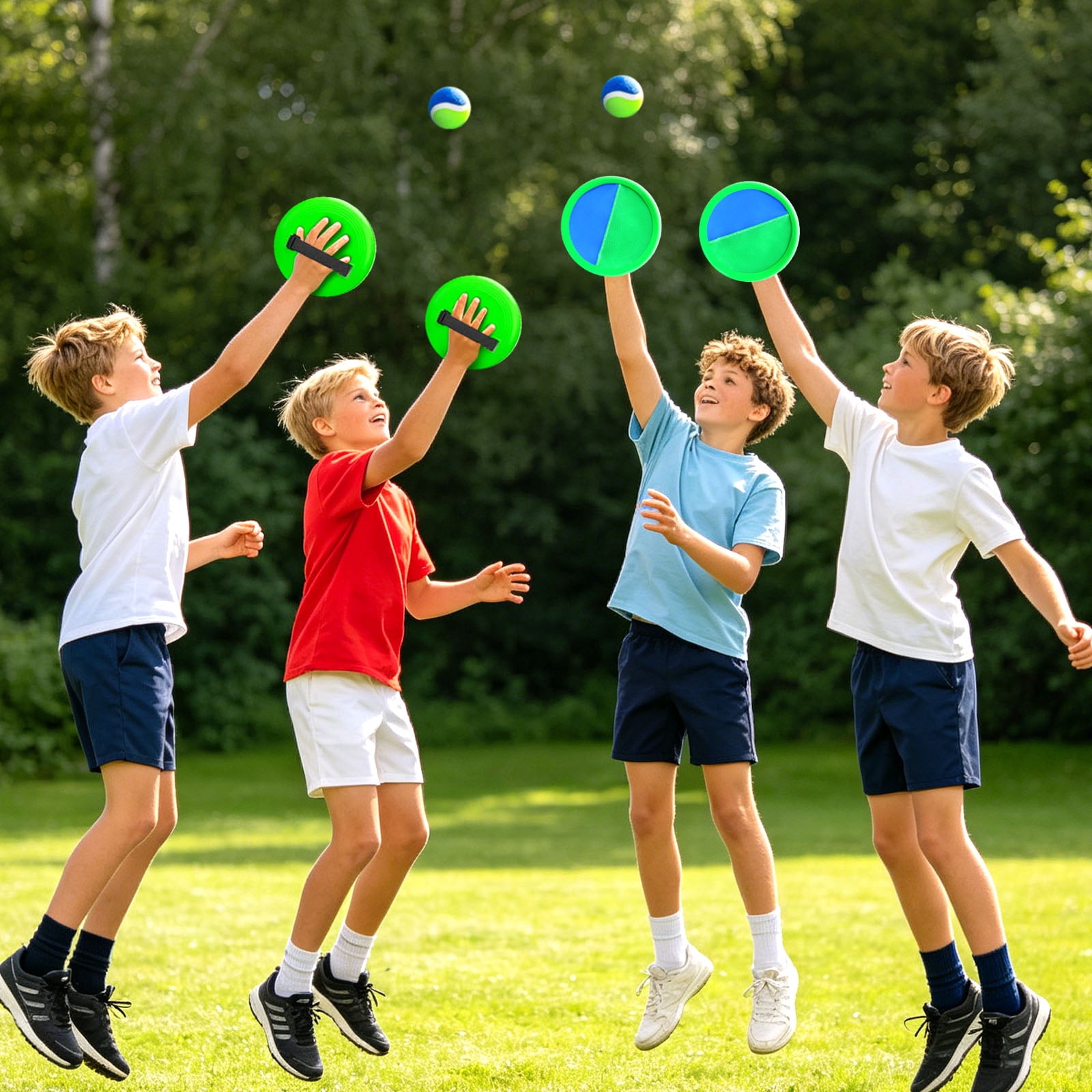 6Pcs Toss and Catch Ball Game Set, Outdoor Sports Equipment for Beach and Backyard, Lawn Activity with Paddles, Poolside Exercise, Family Fun Play, B