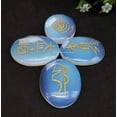 thumbnail image 4 of Opalite Crystal Reiki Stones with Engraved Symbols for Usui Reiki Healing, Set of 4 Pcs, 4 of 5