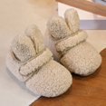 thumbnail image 2 of Quealent Unisex-baby Fleece Lined Non Skid Soft Slipper Booties With EarsSlipper Beige for Size 11.5, 2 of 7