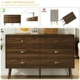 thumbnail image 5 of YouTrend Rustic 6 Drawer Dresser with Shell-Shaped Handles,Wood Adult Storage Cabinet for Living Room,Bedroom,Walnut, 5 of 11