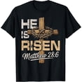 thumbnail image 2 of 100% Cotton Unisex He is Risen Cross Jesus Christian Easter for Men Women Kids T-Shirt, 2 of 5