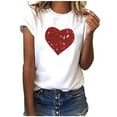 thumbnail image 2 of YanHoo Valentine Day Tops Womens Valentines Tee Shirts Short Sleeve Crewneck Tops Pullover T Shirts Casual Graphic Tee Valentines Women Valentines Gifts 2025, 2 of 6