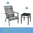 thumbnail image 4 of Costway 3 PCS Patio Rattan Bistro Set High Backrest Armrest SideTable Mix Gray, 4 of 10