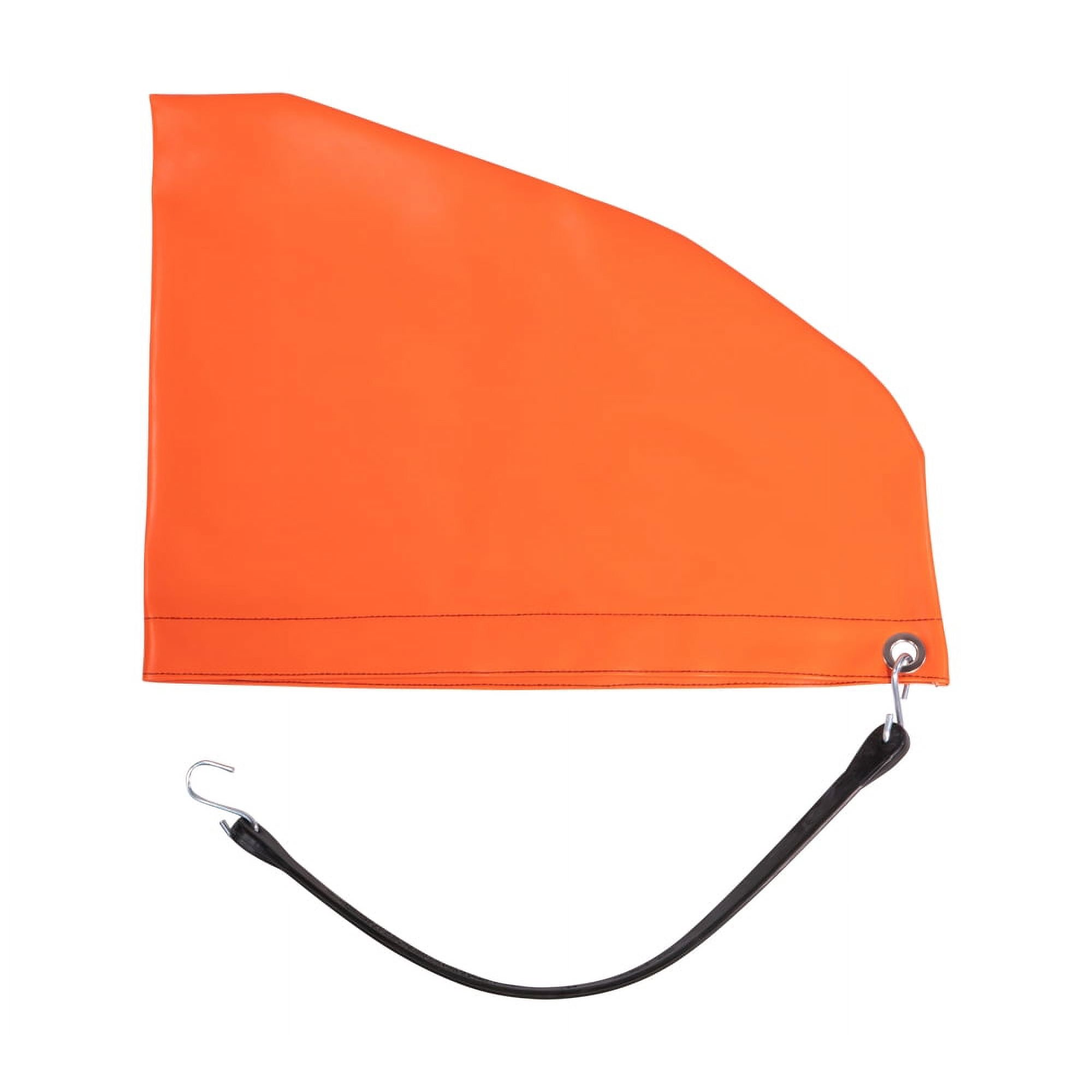 Orange 12 Turbo Saver Exhaust Cover & 21 Rubber Snap Tie w/ Hook - Weather Resistant PVC Turbo Cover to Protect Equipment at High Speeds & Excessive Airflow During Transport