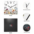 thumbnail image 2 of Spring Floral Wooden Wall Clock Silent Non Ticking, Colorful Botanical Summer Blooming Square Wall Clocks Battery Operated, Decor Clock for Home Office, Living Room, Kitchen, 10 Inch, 2 of 9