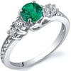 0.5 ct Round Green Simulated Emerald Ring in Sterling Silver