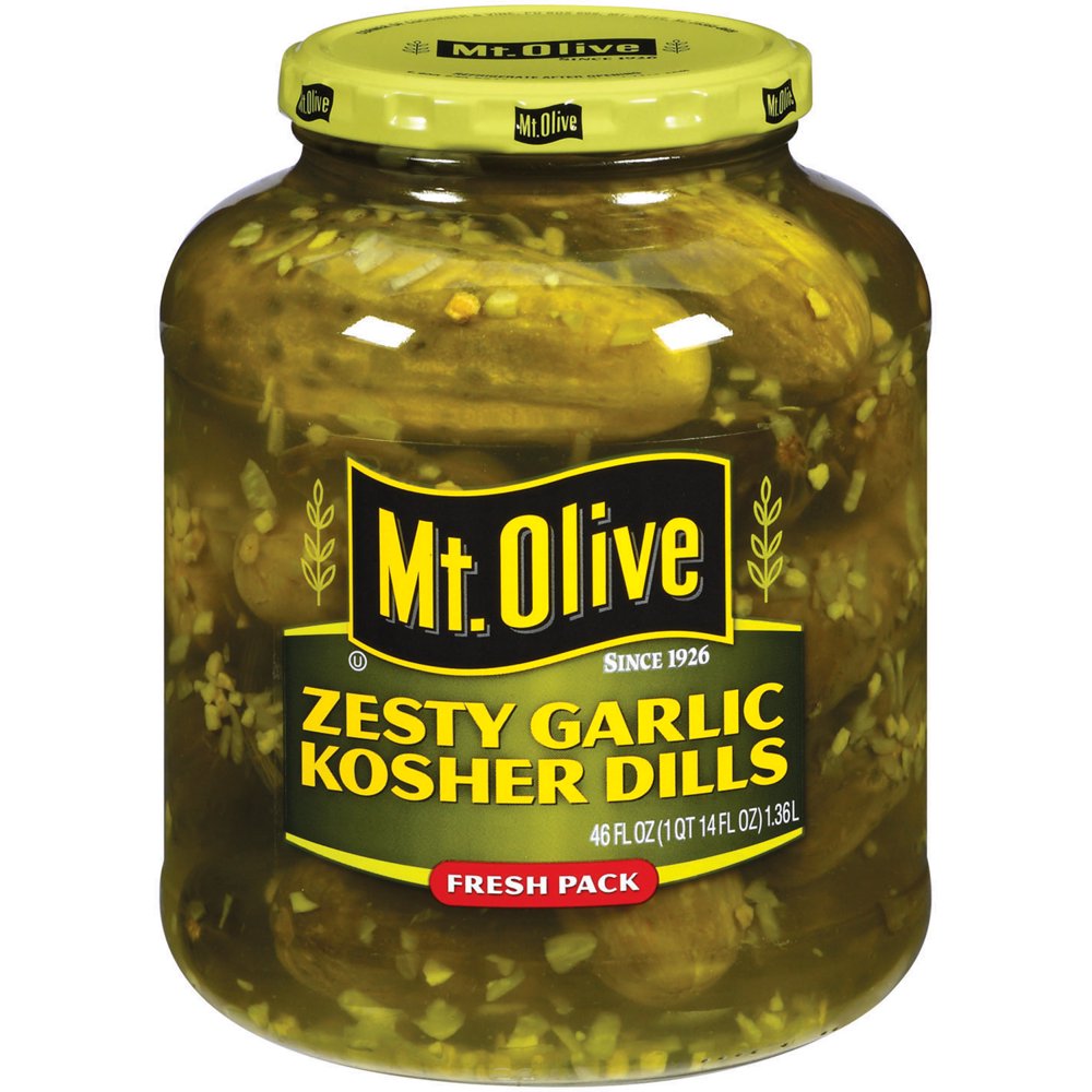 Mt. Olive Zesty Garlic Kosher Dills, 46 fl oz