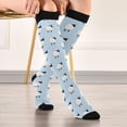 thumbnail image 5 of FORMRS Womens Knee High Socks Casual Long Thick Travel Daily Wear, 2 Pairs, Blue Sheep Pattern, 5 of 6