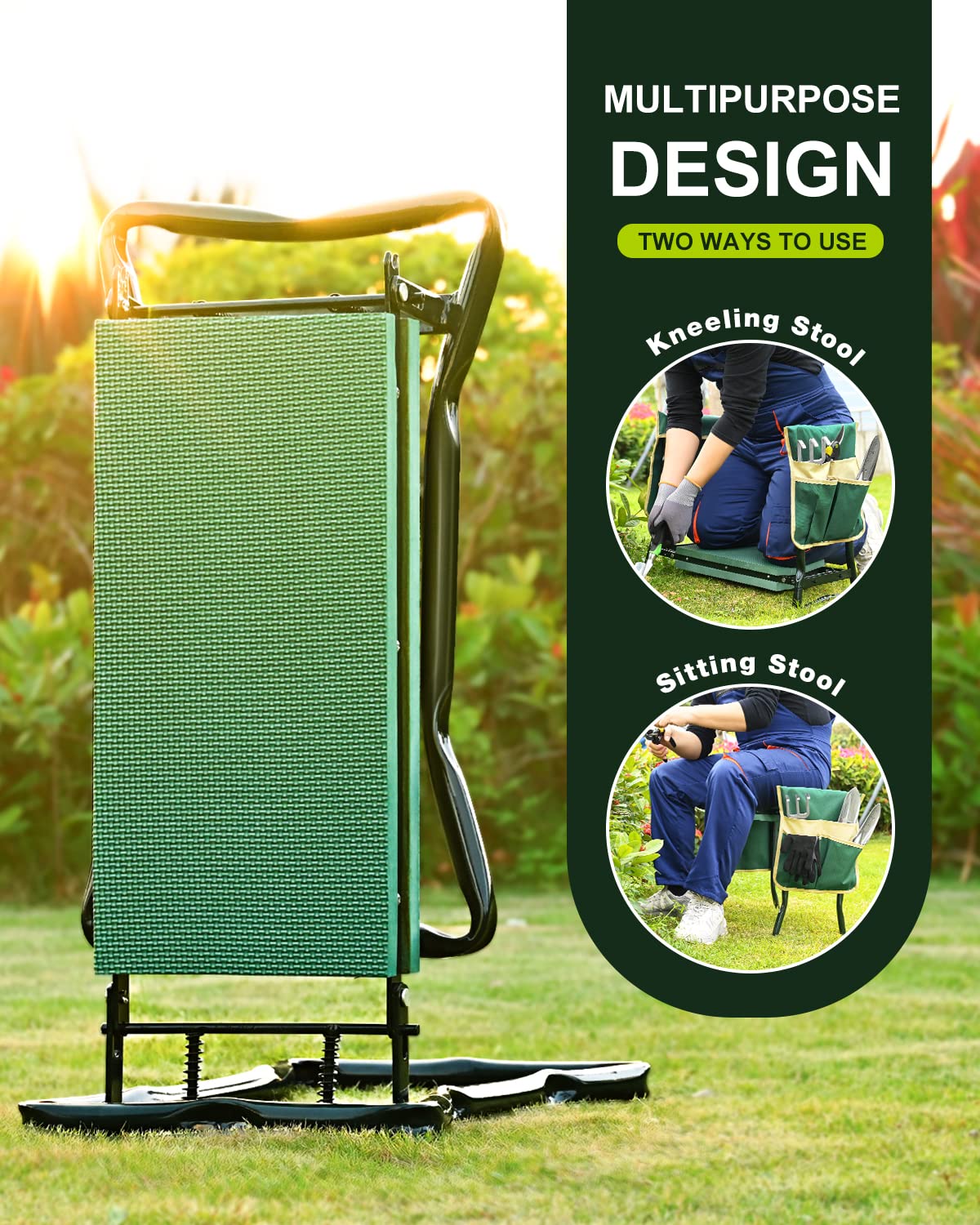 Upgraded Garden Kneeler and Seat with Thicken & Widen Soft Kneeling Pad,Heavy Duty Foldable Gardener Stool with 2 Tool Pouches,Gardening Gifts for Women Mom Men Seniors¡­…