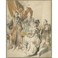 thumbnail image 3 of Johann Eleazar Schenau 12x14 Black Modern Framed Museum Art Print Titled - Two Women and Three Men Playing Cards (18th-Early 19th Century), 3 of 5