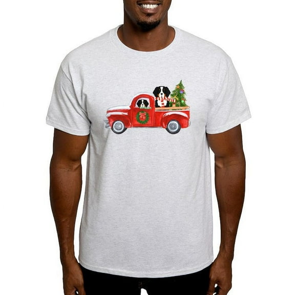 CafePress - Christmas Berner Red Truck T Shirt - Light T-Shirt - CP