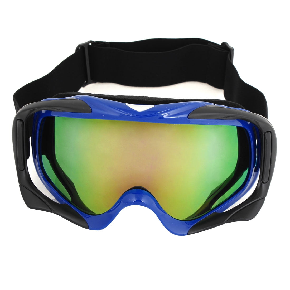 Unisex Off-road Hiking Colored Plastic Lens Foldable Ski Skate Goggles Blue Rim by Unique-Bargains