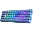 thumbnail image 1 of FZCHUN-GK61 Clavier Mécanique de Jeu 60 % v3 / Hotswap / 61 Touches Multicolore RGB Rétroéclairé LED pour PC/Mac Gamer / Disposition US (Bleu, Bleu Mécanique), 1 of 4
