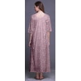 thumbnail image 4 of Bimba Dusty Purple Floral Leaves & Rose Maxi Sleepwear For Women Summer Printed Nightgowns XXX-Large, 4 of 5