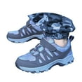 thumbnail image 3 of CUZIBR On Sneakers Fashion Camouflage Leather Sneakers Hook And Loop Thick-Soled Comfortable Casual Walking Running Hiking Shoes For Kids Lightweight Comfy Footwear,Blue,5.5-6 Years, 3 of 9