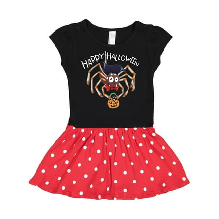 

Inktastic Happy Halloween Trick-or-Treat Spider Gift Toddler Girl Dress