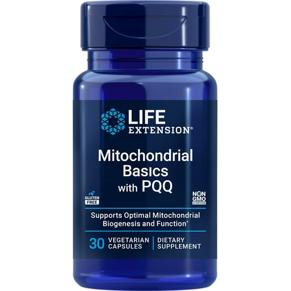 Life Extension Mitochondrial Basics with PQQ - 3 nutrients for cellular energy in one - Gluten-Free, Non-GMO - 30 Vegetarian Capsules