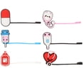 thumbnail image 1 of KAKOWELY 6 tapas reutilizables para pajitas, adorables tapas con temática médica de dibujos animados., 1 of 5