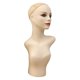 thumbnail image 4 of Cabeza de maniquí realista con hombro, estante de exhibición de sombreros, modelo de exhibición de peluca de cabeza de maniquí para bufanda, joyería, 58cm, 4 of 8