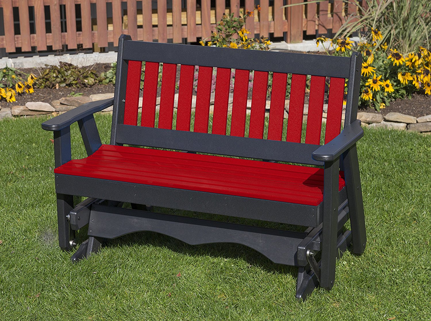 4 Ft Poly Lumber Amish Crafted Mission Porch Patio Glider Bright