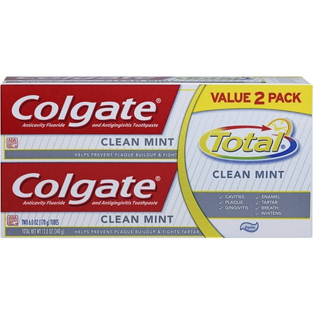 Colgate Total Fluoride & Antigingivitis Clean Mint Toothpaste, 6 oz