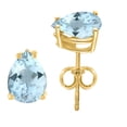 thumbnail image 2 of Mauli Jewels Ear Rings for Women 0.6 Carat 6x4 Pear Shape Aquamarine Carat 14k Yellow Gold 4-prong, 2 of 5