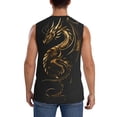 thumbnail image 4 of Balery Golden Dragon Tattoo Art Camisetas sin mangas para hombre, absorbe la humedad y protege contra el mal olor.-X-Large, 4 of 7
