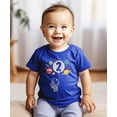 thumbnail image 3 of Olive Loves Apple 2nd Birthday Rocket Astronaut Themed T-Shirts with Moon Balloon and Planets for Boys and Girls Vintage Royal Shirt 4T, 3 of 7